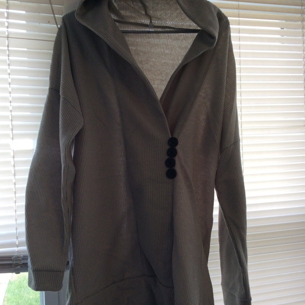 Knit hooded sweater